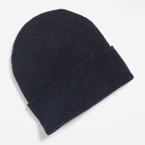 Old Navy Wide-Cuffed Ribbed Beanie Navy Blue